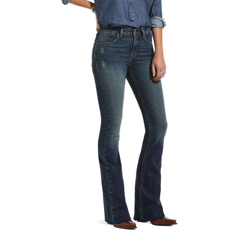 Ariat Jeans Damen - Premium High Rise Flare DunkelBlau ( UYFBT-9236 )